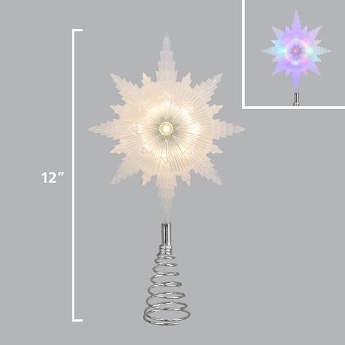 Philips 12" Frosted Star Treetopper with Coil - 3 Light Functions with Control Box - Indoor Use - 10 Bicolor Microdot LEDs - 72" Lead-in