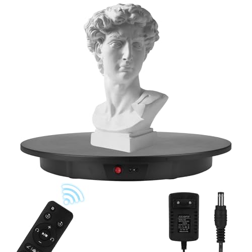 Motorized Rotating Display Stand, Angle Speed Adjustable Electric Rotating Turntable, 360 Degree 330 Lbs Load Auto Rotating Platform for Photography Big Size Products Display Video Show, Wired Black