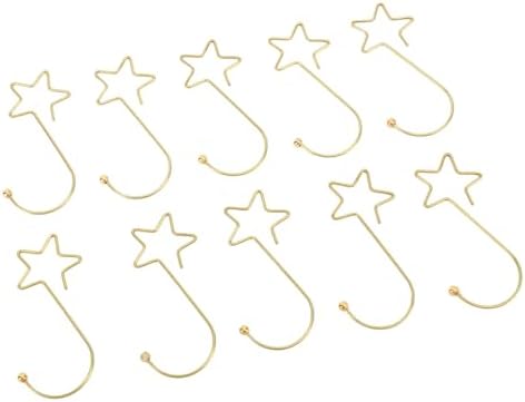 Jeanoko 120pcs Durable Star Shaped Christmas Tree Hooks Stainless Steel Ornaments Hangers for Easy Decoration Applicable to Christmas Easter Party (Gold)