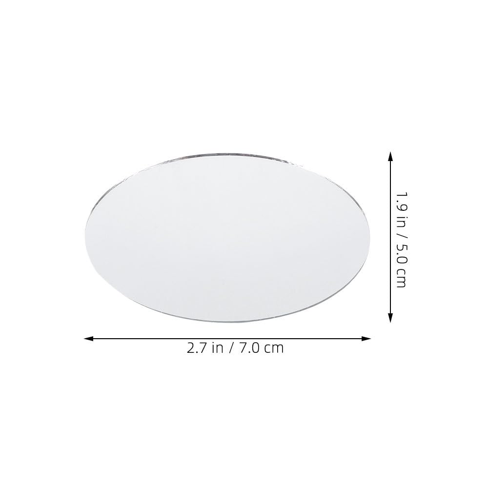 NOLITOY 10Pcs Mini Oval Lens Mirror, Decorative Crafts Glass Mosaic Tile Pieces for DIY Craft Projects Home Decor