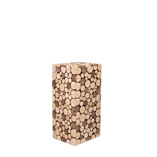 Efavormart 24 inch Natural Wooden Slices Pillar Pedestal Stand, Rustic Wood Riser Rectangular Plant Stand for Wedding Aisle and Farmhouse Home Decor - size: 24"