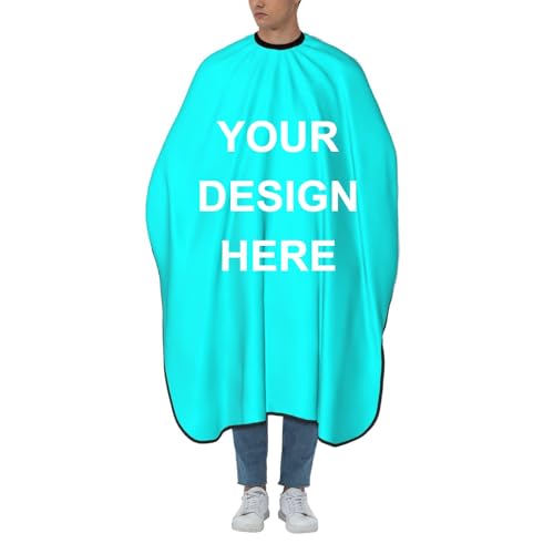Custom Barber Cape Unisex Salon Hair Cutting Capes Add Your Image Logo Haircut Kit Personalized Stylist Tool - color: Cyan