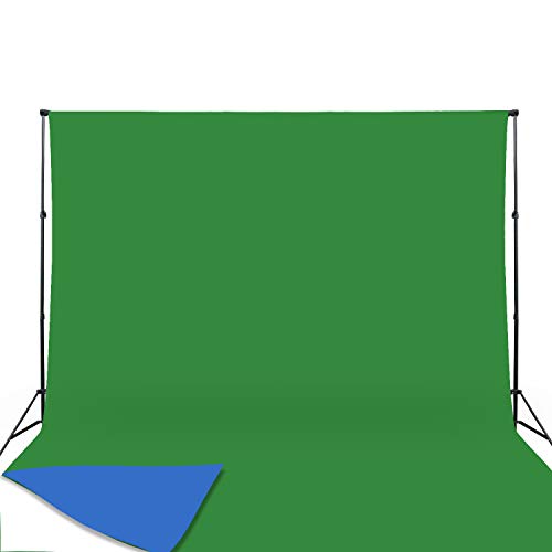 ISSUNTEX 5X7 ft Background Muslin Backdrop, Photo Studio, Collapsible High Density Screen for Video Photography and Television-Blue/Green - color: Blue/Green, size: 5X7 ft