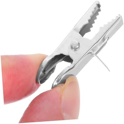 Cabilock 100pcs Christmas Decoration Clip Alligator Clip Hooks Small Metal Clips for Crafts Wreath Hangers Wreath Hanging Clips Decorating Clips Alligator Clips for Ornaments Iron Silver