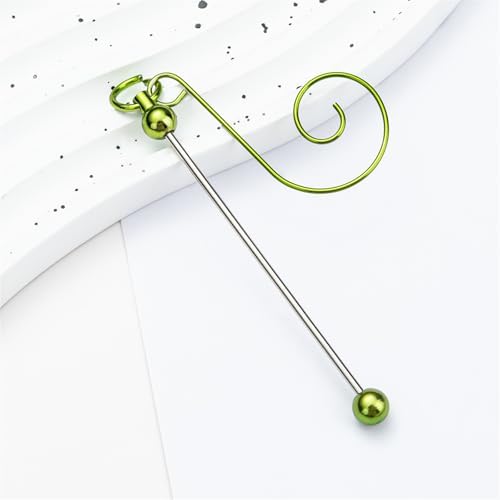 5 Pieces Colorful Metal Hanging Hooks for Christmas Ornament and Craft Projects Beadable Hangers Jewelry Accessories Metal Ornament Hanger