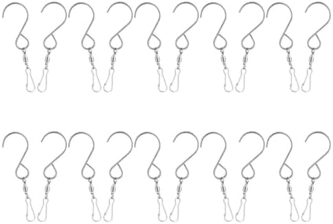 COHEALI Swivel Hooks Clips Hanging Ornament Hooks 20pcs Stainless Steel Sturdy with Openable Clips for Wind Chimes and Bird Feeders for Display and Hanging Decors