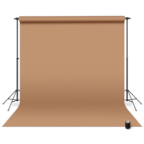 Denny Manufacturing - Seamless Paper Backdrop for Photography, Brown Latte Seamless Paper Roll - Brown Latte (53 in x 36 ft) Includes Free Roll Black Gaffer Tape (2 in x 13 ft) - color: Brown Latte, size: 53 in x 36 ft