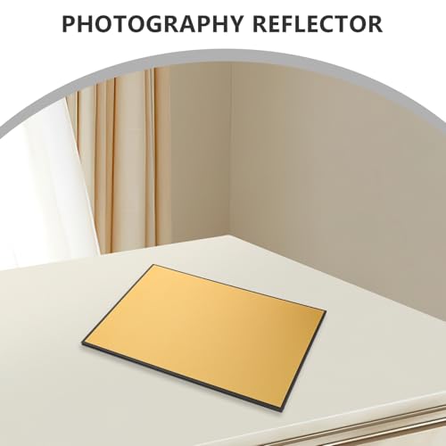 A4 Gold Photography Reflector Board Portable Light Control Panel for Studio and Outdoor Photo Shooting, Foldable Reflective Card for Professional Camera Accessories