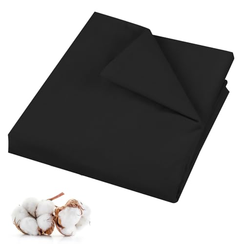 PEASUG 100% Cotton Muslin Fabric, 59 Inch X 2 Yards Muslin Fabric by The Yard, Medium Weight Draping Fabrics Suitable for Sewing Embroidery, Garments, Crafts Material-Black - color: Black, size: 2 Yards