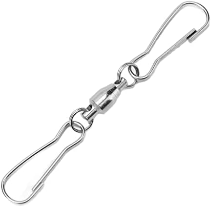10 Pack Swivel Hook Stainless Steel 360 Rotating Wind Spinner Hooks Dual Clamp Holder for Bird Feeders Wind Chimes Spiral Ornaments Party Hanging Decor (Small Size 3.8x4.8cm)