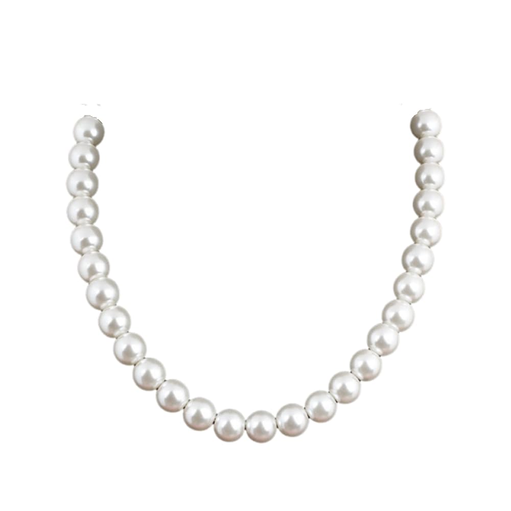 Classic Elegant Pearl Necklace Imitate Shell Pearl Beaded Dainty Chain Necklace Multi-size for Women Jewelry-14MM