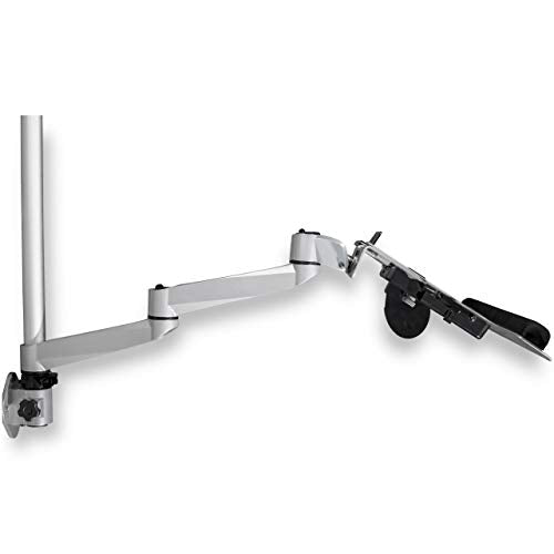 StarTech.com Wall Mount Workstation - Articulating Standing Desk w/Ergonomic Height Adjustable Monitor Arm & Padded Keyboard Tray - 34" VESA Display - Foldable Wall Mounted Sit Stand, TAA - color: Silver, style: Wall Mount – Pole