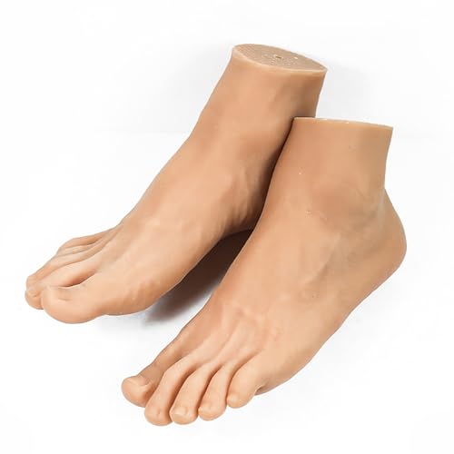 1 Pair Silicone Lifesize Male Mannequin Foot with Bone Display Jewerly Sandal Shoe Sock Display Art Sketch （4201） ( Size : Bone ) - size: Bone