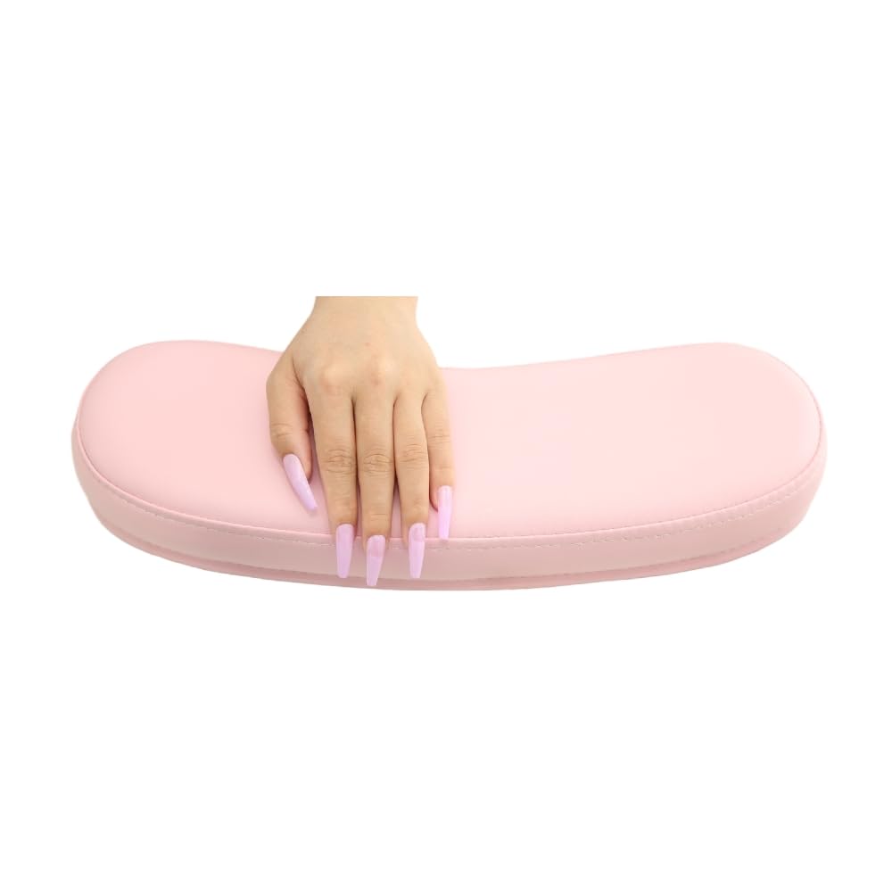 QUEESALN Manicure hand Rest Cushion Pillow Pad, Nail Polish Hand Cushion Pillow, Manicure Table Portable Nail Table Hand Cushion, Nail Art Tools Hand Cushion, Nail SPA Salon Home DIY Nail Tech (Pink)