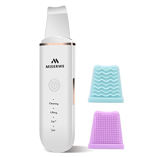 Skin Scrubber Face Skin Spatula Facial Scrubber Spatula for Deep Cleansing Blackhead Remover Pore Cleaner with 4 Modes (White) - color: White