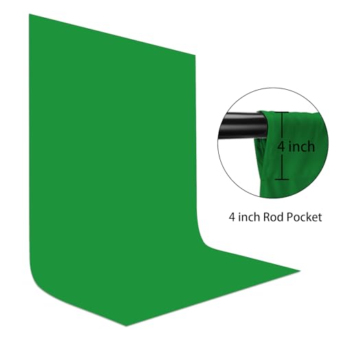 UTEBIT 5x6.5ft Green Screen Backdrop, Photography Backdrop Chroma Key Small Greenscreen Sheet Background for Streaming, Zoom Meeting, PS Keying, Video Creation, Studio Portrait Shoots (Backdrop Only)
