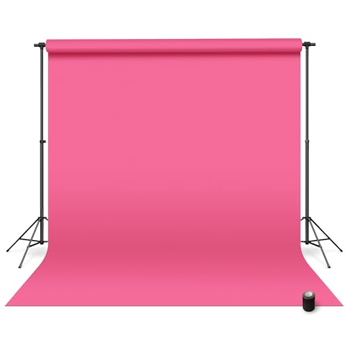 Denny Manufacturing - Seamless Paper Backdrop for Photography, Dark Pink Seamless Paper Roll - Deep Pink (53 in x 36 ft) Includes Free Roll Black Gaffer Tape (2 in x 13 ft) - color: Deep Pink, size: 53 in x 36 ft
