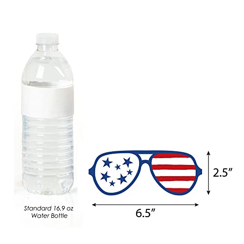 Big Dot of Happiness Stars and Stripes Glasses - Paper Card Stock Patriotic Party Photo Booth Props Kit - 10 Count
