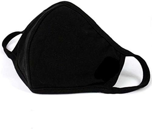 5 Pack Black Mask Windproof Dustproof Masks with Adjustable Nose Wire,Breathable Reusable Washed for Outdoor Sport Half Face Earloop Cotton Masks for Men and Women