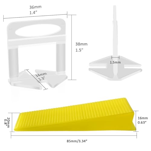DGSL Tile Leveling System with Tile Plier - 3000-Piece Tile Spacers Clips and 300-Piece Reusable Wedges - Tile Tools Set for Stone Installation - size: 1/16 Inch * 3000 Spacers