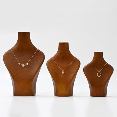 Solid Wood Jewelry Bust Necklace Display Showcase Jewelry Necklace Stand Display Holder(H9.76) - color: H2