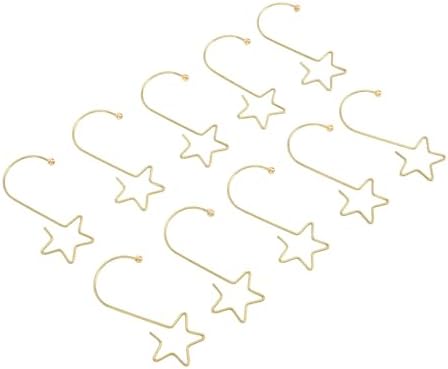 Star Shaped Christmas Tree Hooks, Stainless Steel Ornament Hangers for Christmas Tree Decoration, Easter & Halloween Party, 120pcs Durable Rust - Star Hooks (Gold)
