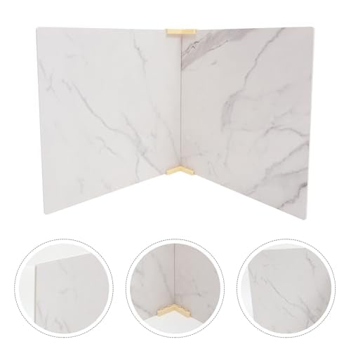 Alipis 2pcs 40x40cm Mini PVC Photography Backdrop Boards with White Marble Pattern for Product Photography and Food Flat Lay Photoshoot