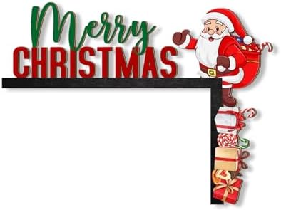 1. Handcrafted Wooden Santa Door Hanger for Christmas Holiday Home Window Wall Decoration Creative Holiday Door Hanger Ornament