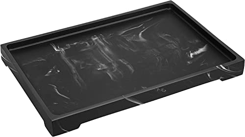 Luxspire Vanity Tray, Bathroom Tray Toilet Tank Storage Tray, Resin Kitchen Sink Trays, Vanity Countertop Organizer for Candles Towel Bottles Perfume Holder Serving Trays, Marble Style -Large- Ink - color: A - Ink, style: Large