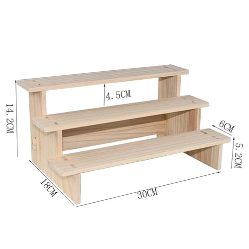 Product Stand, Showcase Fixtures, Wooden Display Riser Shelf Wood Display Shelf for Figures, 3 Layer 30cm - color: 3 Layer 30cm