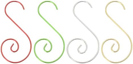 200pcs Sturdy Metal Hooks for Festival Decoration 50mm Christmas Ornament Hangers Corrosions Hanging Clip Rustproof Christmas Tree Hooks