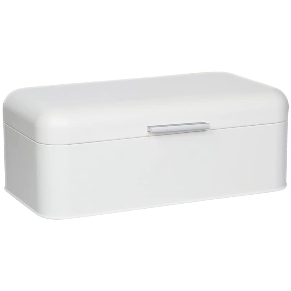Culinary Couture Extra Large White Bread Box for Kitchen Countertop - Holds 2 Loaves - 16.5" x 9" x 6.5" - Stainless Steel Vintage Bread Boxes for Kitchen Counters