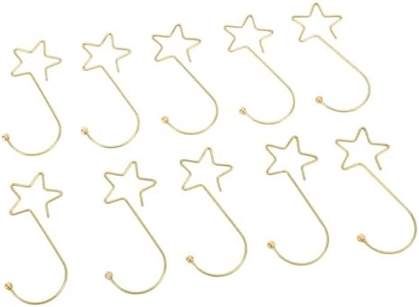 Star Shaped Christmas Tree Hooks, Stainless Steel Ornament Hangers for Christmas Tree Decoration, Easter & Halloween Party, 120pcs Durable Rust - Star Hooks (Gold)