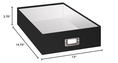 Pioneer Jumbo Scrapbook Storage Box, Black, 14.75 Inch x 13 Inch x 3.75 Inch
