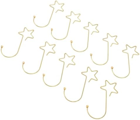 Star Shaped Christmas Tree Hooks, 120pcs Stainless Steel Ornament Hangers for Holiday Decorations, for Christmas, Easter, Halloween Parties (Gold)