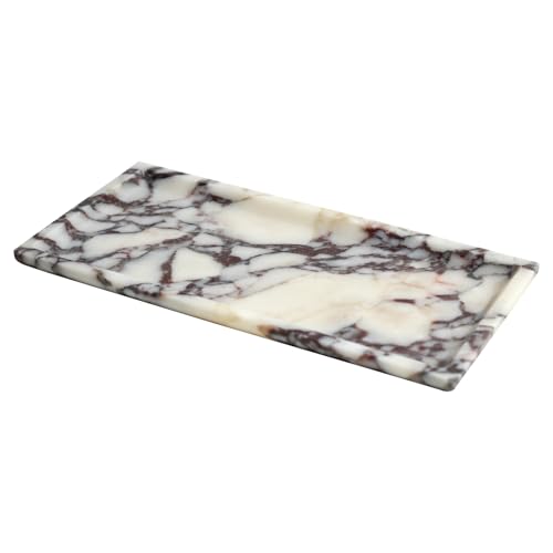 Natural Marble Tray, Coffee Table, Food, Fruit, Paper Cup, Cake Display, Coffee bar, Family Gatherings, Seasonal Holiday Decoration Tray(Viola-rectangle-11 x5 x0.7) - color: Viola-rectangle-11"x5"x0.7"