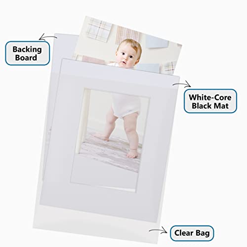 Somime 10 Pack White Photo Mats 11x14 for 8x10 with Core Bevel Cut Matte Sets, Acid Free Mat Board for Picture Frame, Photos, 11x14 Mat - Includes Pre-Cut Mats, Backing Boards and Clear Seal Bags - size: 11x14 10pack White Complete Set for 8x10