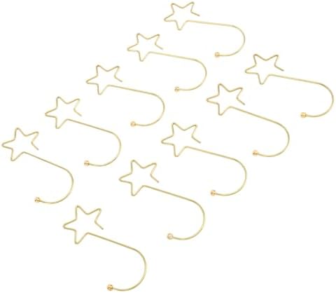 Jeanoko 120pcs Durable Star Shaped Christmas Tree Hooks Stainless Steel Ornaments Hangers for Easy Decoration Applicable to Christmas Easter Party (Gold)