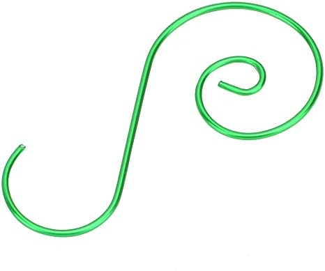 Jiawu 60pcs Metal S Shape Hooks for Christmas Tree Decorations (Green)