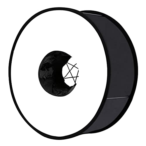 PULUZ Round Flash Softbox Diffuser 18inches / 45cm Portable Ring Flash Diffuser Soft Box for Speedlight Macro Portrait Shooting Photography Studio Light Modifier - size: 18"/45cm
