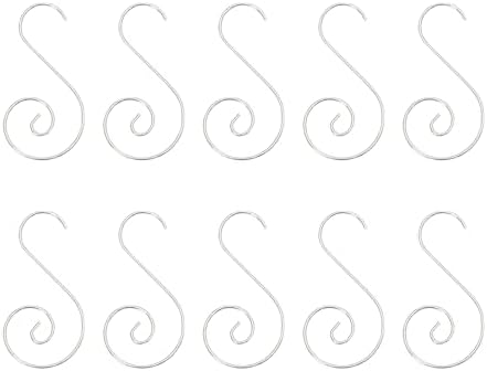 200pcs Sturdy Metal Hooks for Festival Decoration 50mm Christmas Ornament Hangers Corrosions Hanging Clip Stainless Steel Ornament Hooks