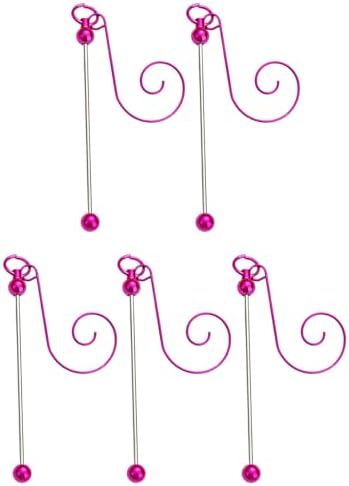 5 Pieces Colorful Metal Hanging Hooks for Christmas Ornament and Craft Projects Beadable Hangers Jewelry Accessories Beadable Christmas Hooks