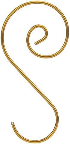 SUNGOOYUE 60pcs Christmas Ornament Hooks Silver Metal S Hooks Ornament Hangers 25 X 50mm for Christmas Tree Ornaments Balls Party Decor Easy Hanging Reusable for Home Event Use (Gold)