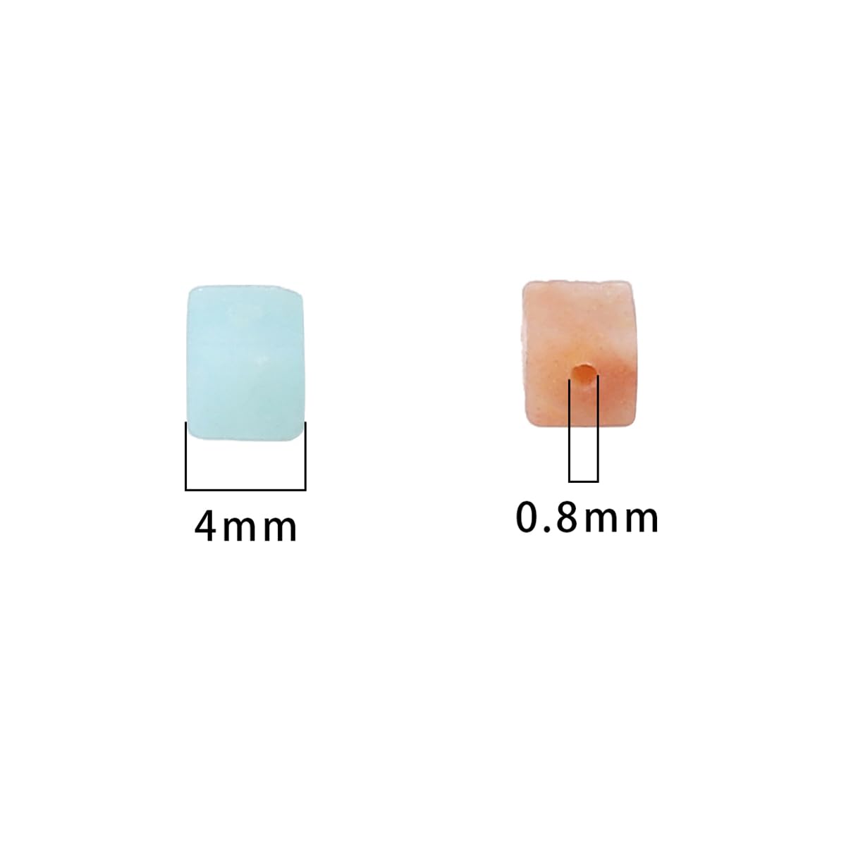 BEADIA Natural Amazonite Square Stone Beads 4x4mm 85pcs Cube Loose Semi Gemstone Beads for Jewelry Making Design