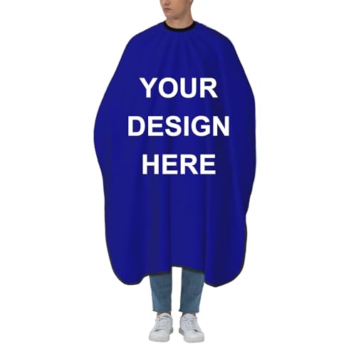 Custom Barber Cape Unisex Salon Hair Cutting Capes Add Your Image Logo Haircut Kit Personalized Stylist Tool - color: Dark Blue