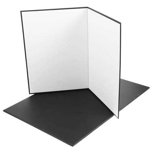 Healeved 2pcs Photography Reflector Boards Foldable Light Reflector Cardboard for Camera Accessories Studio Photo Shoot Lighting Control with Black and White Surfaces, Suitable for Product