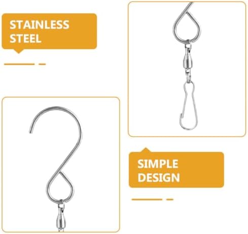 COHEALI Swivel Hooks Clips Hanging Ornament Hooks 20pcs Stainless Steel Sturdy with Openable Clips for Wind Chimes and Bird Feeders for Display and Hanging Decors