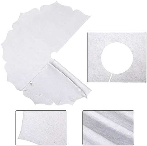 Christmas Tree Skirt,48 inch Classic Non-Woven Fabric White Tree Skirt,for Xmas Tree and Holiday Indoor Decoration(White, Small)