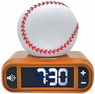 LEXiBOOK, Baseball Nightlight Alarm Clock, RL800BL
