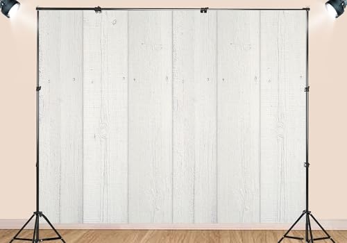 12X8ft Fabric White Painted Wood Plank Backdrop Clean Bright Background for Farmhouse Baby Shower Party Decorations Wall Hanging Tapestry Photo Studio Props - size: 12X8ft
